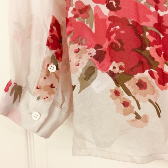 Joie Devitri Watercolour Floral Silk Blouse Medium - Picture 6 of 7